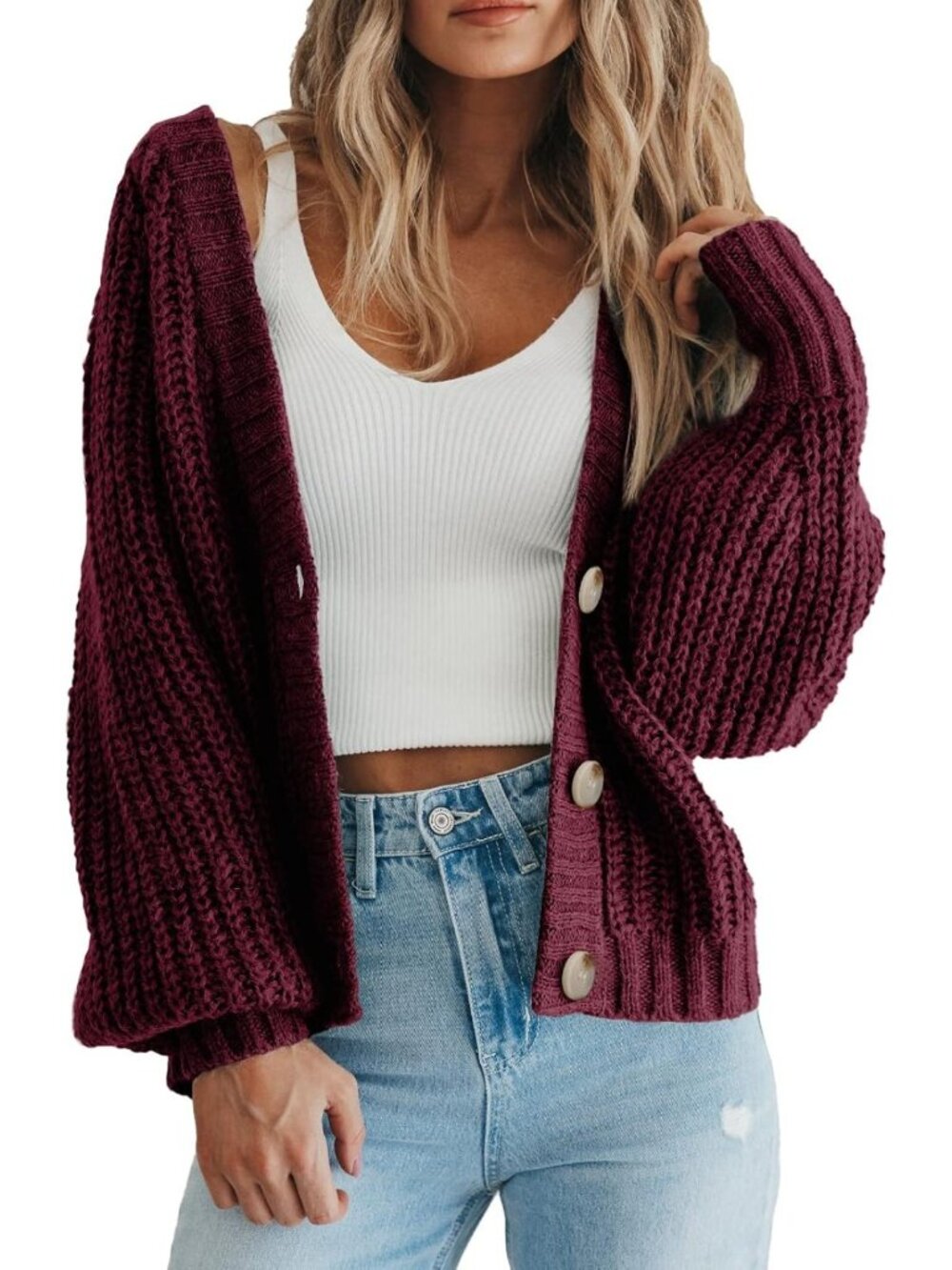Cozy Chunky Knit Open Front Cardigan Sweater for Fall Outfits & Layering